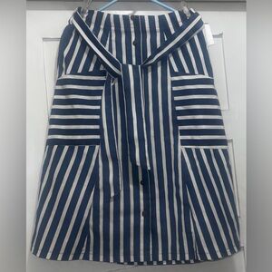 (M) NWT Striped A-line Midi Skirt